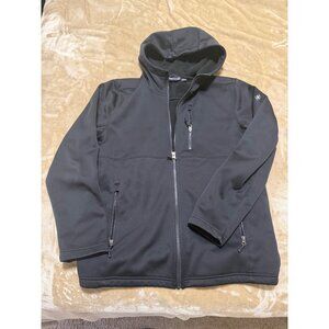 Swiss Tech Black Softshell Jacket Small Hooded Full Zip Outdoor Lightweight